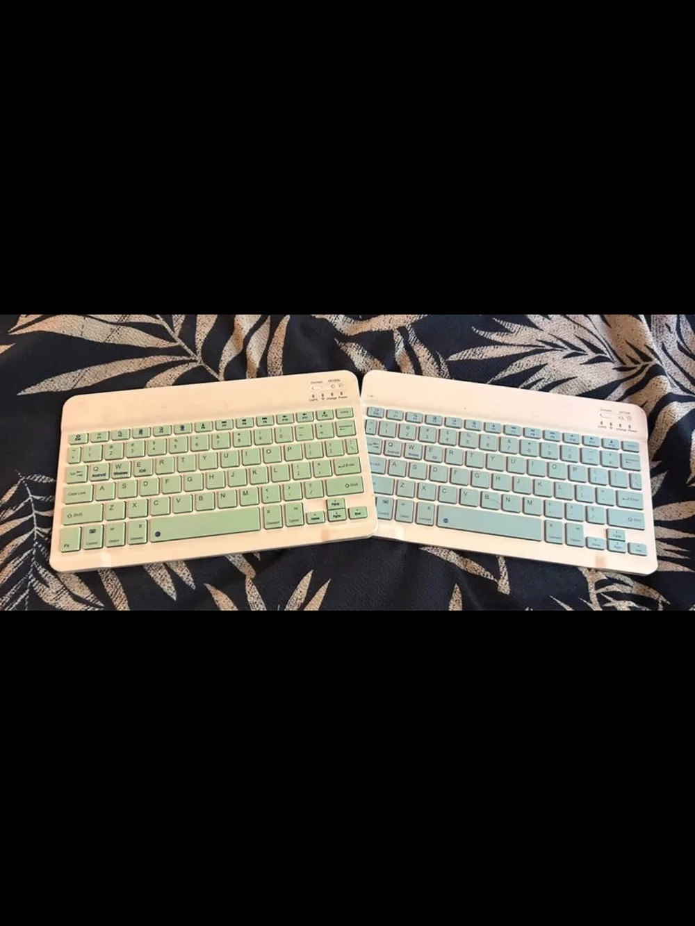 Slim Wireless Keyboard in Mint Green and Blue